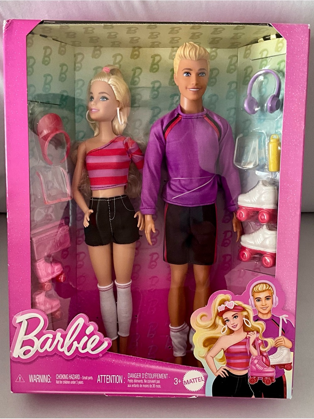 Barbie Pink & Purple Roller Skate Duo Fashion Set